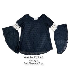SOLD VaVa By Joy Han Bell sleeves Top Blouse Black and White Size Medium